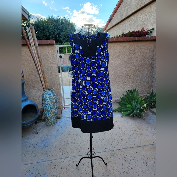 ALXY Shift V neck Knee Length Sleeveless Retro Dress Size 12 - Picture 1 of 12